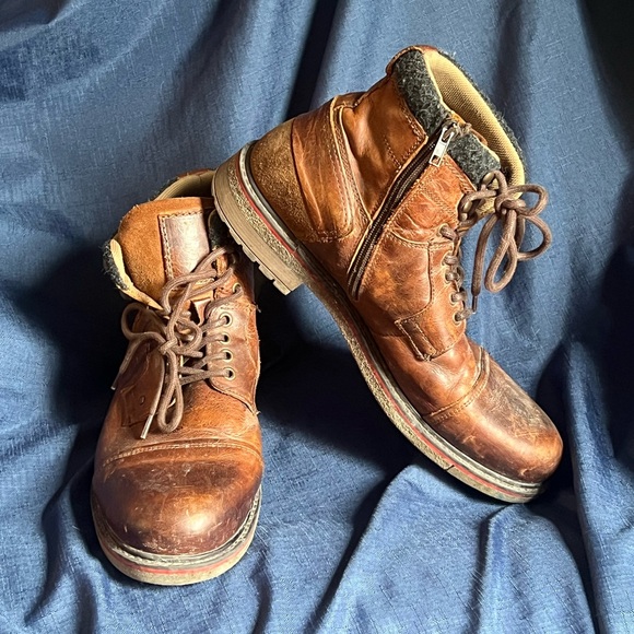 Men's Aldo Brown Leather Boots - Picture 6 of 7